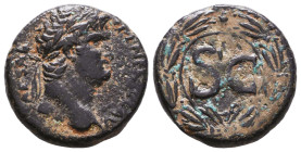 Roman Provincial Coins, Domitian. AD 81-96. Ae Reference: Condition: Very Fine

 Weight: 7 Diameter:20,2