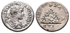 Roman Provincial Coins, Caracalla. AD 198-217. Ar Drachm Reference: Condition: Very Fine

 Weight: 3 Diameter:17,4