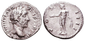 Antoninus Pius. Died A.D. 161. AR denarius Reference: Condition: Very Fine

 Weight: 3,2 Diameter: 17,6