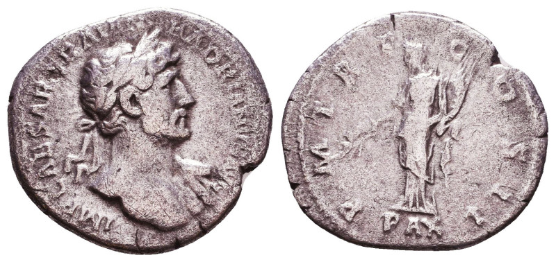 Hadrian. A.D. 117-138. AR denarius Reference: Condition: Very Fine

 Weight: 3...