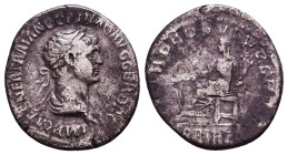 Trajan. A.D. 98-117. AR denarius Reference: Condition: Very Fine

 Weight: 2,8 Diameter: 18,2