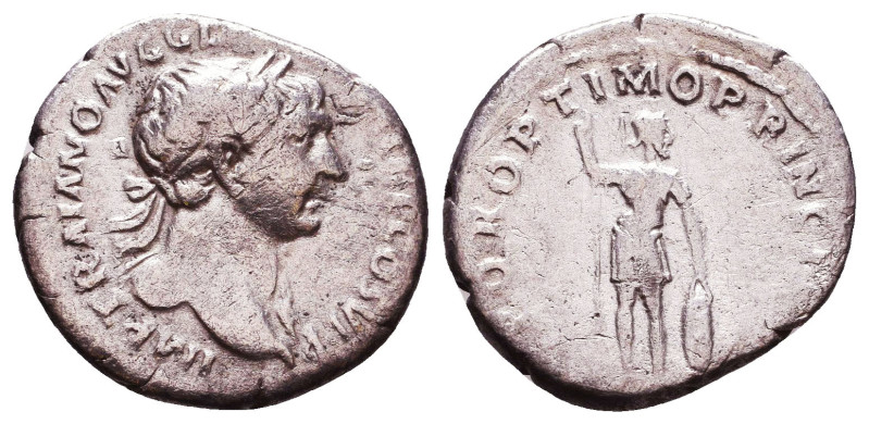 Trajan. A.D. 98-117. AR denarius Reference: Condition: Very Fine

 Weight: 2,8...