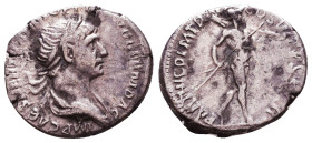 Trajan. A.D. 98-117. AR denarius Reference: Condition: Very Fine

 Weight: 3 Diameter:17,8
