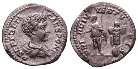 Geta. A.D. 209-212. AR denarius Reference: Condition: Very Fine

 Weight: 2,7 gr Diameter: 18,9 mm