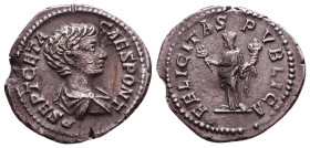 Geta. A.D. 209-212. AR denarius Reference: Condition: Very Fine

 Weight: 3 gr Diameter: 19,7 mm