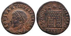 Constantius II. As Caesar, A.D. 324-337. AE follis Reference: Condition: Very Fine

 Weight: 2,5gr Diameter: 17,8mm