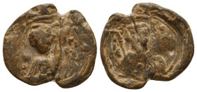 Lead Seals, 7th - 13th Centuries Reference: Condition: Very Fine

 Weight: 4,1gr Diameter: 19,3mm