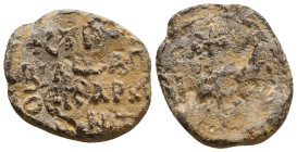 Lead Seals, 7th - 13th Centuries Reference: Condition: Very Fine

 Weight: 6,9gr Diameter: 23,5mm