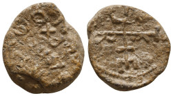 Lead Seals, 7th - 13th Centuries Reference: Condition: Very Fine

 Weight: 12,7gr Diameter: 22,3mm