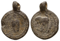 Lead Seals, 7th - 13th Centuries Reference: Condition: Very Fine

 Weight: 2,2gr Diameter: 18,7mm