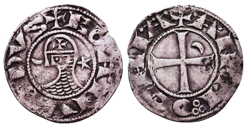 Medieval Coins, Crusaders AR. Reference: Condition: Very Fine

 Weight: 1,2gr ...