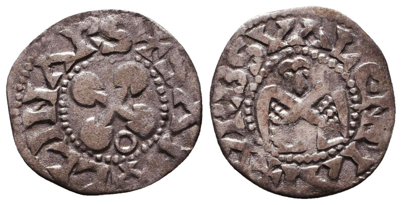 Medieval Coins, Crusaders AR. Reference: Condition: Very Fine

 Weight: 0,6gr ...