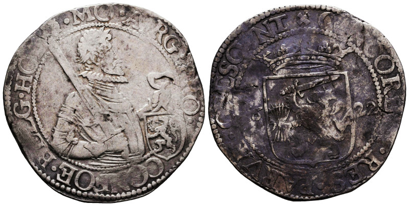 NETHERLANDS. AR Daaler (1622). ? Obv: MO ARG PRO CON FOE BELG WEST FRI. Armored ...