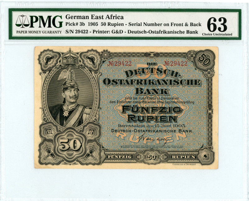 German East Africa
Deutsch-Ostafrikanische Bank
50 Rupien, 15th June 1905 
S/N 2...