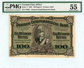 German East Africa
Deutsch-Ostafrikanische Bank
100 Rupien, 15h June 1905 
S/N 18355 
Printer G&D 
Pick 4   Very Rare  Graded About Uncirculated 55, M...