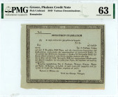 Greece
National Bank of Greece (ΕΘΝΙΚΗ ΤΡΑΠΕΖΑ ΤΗΣ ΕΛΛΑΔΟΣ)
Phalanx Credit note 1849 Remainder
Single credit bill
Printed Athens
Pick Unlisted; Hellas...
