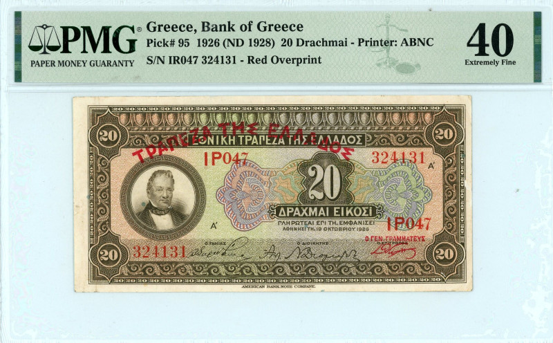 Greece
Bank of Greece (ΤΡΑΠΕΖΑ ΤΗΣ ΕΛΛΑΔΟΣ)
20 Drachmai, 19th October 1926
S/N I...