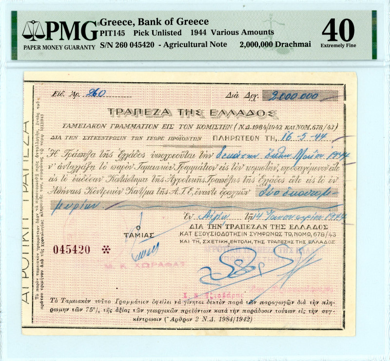 Greece
Bank of Greece (ΤΡΑΠΕΖΑ ΤΗΣ ΕΛΛΑΔΟΣ).
Agricultural Note, Final Series, 2....