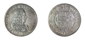 Holy Roman Empire, Ferdinand Karl, 1646-1662. Taler, 1654, Hall mint, 28.13g (KM933.3; Dav. 3367).

Attractive light toning, some minimal areas of cor...