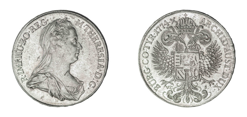 Holy Roman Empire, Maria Theresia, 1740-1780. Taler, 1774, signature V.C.-S., Ha...