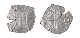 Bolivia, Charles II, 1665-1700. Cob 8 Reales, 1672, assayer E, Potosi mint (KM26).

Excellent details for issue, rough edges and uniform wear on both ...
