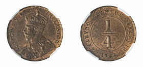 Cyprus, George V, 1910-1936. 1/4 Piastre, 1922, Royal mint (KM16; Fitikides 51).

Exceptional red brown patina with very sharp details and much lustre...
