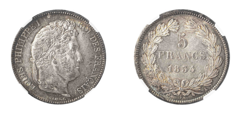 France, Louis Philippe I, 1830-1848. 5 Francs, 1834A, Paris mint (KM749.1).

Mar...