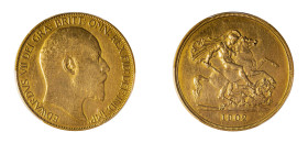 Great Britain, Edward VII, 1901-1910. AV Matte Proof 5 Pounds, 1902, London mint (KM807; S-3966; Fr. 398a).

Excellent details and golden tone.  Grade...