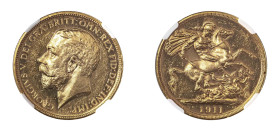 Great Britain, George V, 1910-1936. AV Proof 2 Pounds (Sovereign), 1911, London mint (KM821; S-3995; Fr. 403).

Very sharp details and cameo proof sur...
