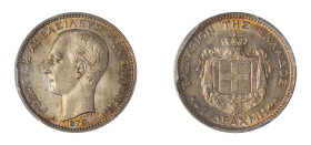 Greece, King George I, 1863-1913. Drachma, 1873A, First Type, Paris mint (KM38; Divo 53b; IV3).

Very attractive example with lustre and beautiful gre...