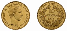 Greece, King George I, 1863-1913. AV 10 Drachmai, 1876A, Paris mint (KM48; Divo 48; IV12; Fr. 16).

A truly extraordinary coin with mirror-like surf...