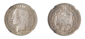 Greece, King George I, 1863-1913. 2 Drachmai, 1883A, First Type, Paris mint (KM39; Divo 51c; IV4).

Beautiful example with strong details and some lig...