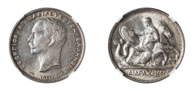 Greece, King George I, 1863-1913. 2 Drachmai, 1911, Second Type, Paris mint (KM61; Divo 52; IV25).

Very sharp details and much remaining lustre.  Gra...