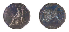 Ionian Islands, British Administration, 1809-1863. 2 Obols, 1819, coin alignment (KM33).

Dark brown patina with blue-red highlights, mirror-like surf...