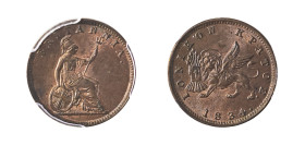 Ionian Islands, British Administration, 1809-1863. Lepton, 1834, variety with full 4 of the date (with both vertical and horizontal small bars) (KM34)...