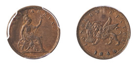 Ionian Islands, British Administration, 1809-1863. Lepton, 1849, (KM34).

Bright brown uniform patina on both sides and sharp details.  Graded MS63BN ...