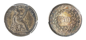 Ionian Islands, British Administration, 1809-1863. 30 Lepta, 1852, (KM35).

Rainbow colors on the reverse, proof like surfaces, extraordinary details....