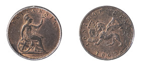 Ionian Islands, British Administration, 1809-1863. Lepton, 1862, variety with double struck “K” of “IONIKON” (KM34).

Exceptional red-brown patina wit...