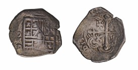 Mexico, Philip III, 1598-1621. Cob 2 Reales , undated, Mexico City mint, assayer D, 6.81g (KM 32.2; Cal. type 109, no. 336).

Generally with legible...
