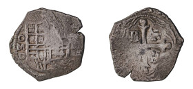 Mexico, Philip III, 1598-1621. Cob 2 Reales, undated, Mexico City mint, assayer D, 6.91g (KM 32.2; Cal. type 109, no. 336).

Attractive dark grey tone...