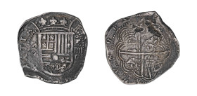 Spain, Philip II, 1556-1598. Cob 4 Reales, 1595G, date at the left of the shield, Granada mint, 13.57g. (Cal. type 114).

A very pleasant example of t...