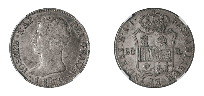 Spain, Joseph Napoleon, 1808-1814. 20 Reales “De Vellon”, 1810 M-AI, Madrid mint...