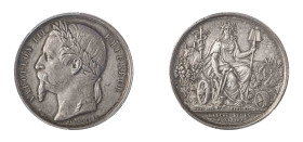 France, Napoleon III, ND (1854-1870). Silver Specimen "Marché Madeleine" Medal, Paris mint, by E. Massonnet, 33mm (Divo-471B).

Old cabinet patina, li...