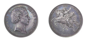 German States, Bavaria, Ludwig II, 1864-1886. Silver medal awarded to one of the most famous Greek painters of the end of the 19th and beginning of th...