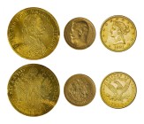 Lot of 3 Gold coins, comprising Austria, Franz Joseph I, 1848-1916, AV 4 Ducats 1915 restrike, Vienna mint (AGW 0.4427oz); Russia, Nicholas II, 1894-1...