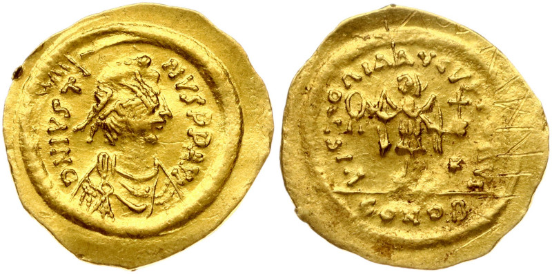 Byzantine Empire. Justin II (565-578). Tremissis ND Constantinopolis. Gold 1.39 ...