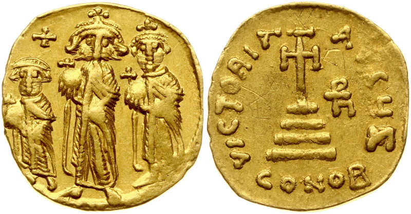 Byzantine Empire. Heraclius, Heraclius Constantine, Heraklonas (632-641). Solidu...