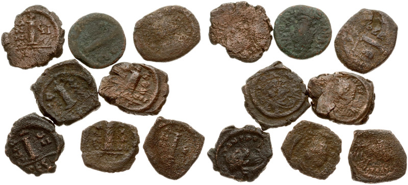 Byzantine Empire. 10 Nummi ND. Copper 23.00 g. Lot of 8 coins.