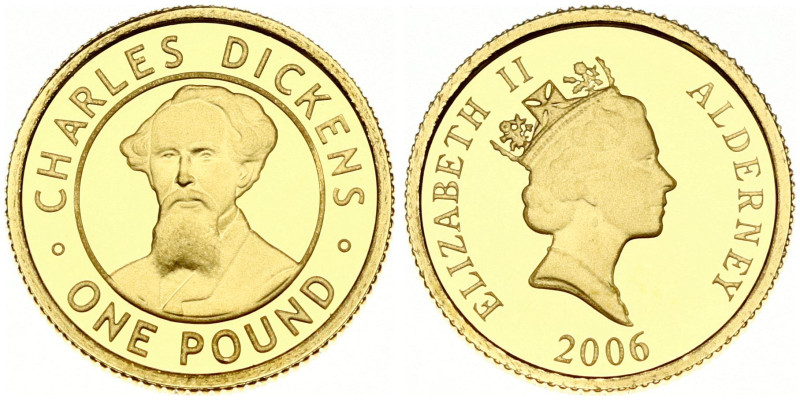 Alderney. Elizabeth II (1952-2022). 1 Pound 2006 Charles Dickens. Gold .999, 1.2...