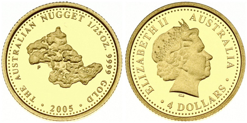 Australia. Elizabeth II (1952-2022). 4 Dollars 2005 Australian Nugget. Gold .999...